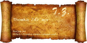 Thomka Zámor névjegykártya